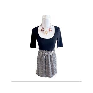 ULTRA FLIRT Womens Belted Layered Look Elbow Sleeve Fit + Flare Dress